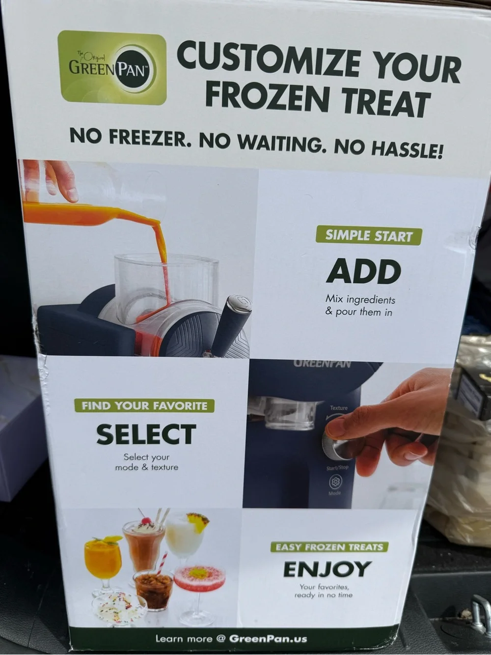 GreenPan Frost Ice Cream & Frozen Drink Maker — Blue-Gray